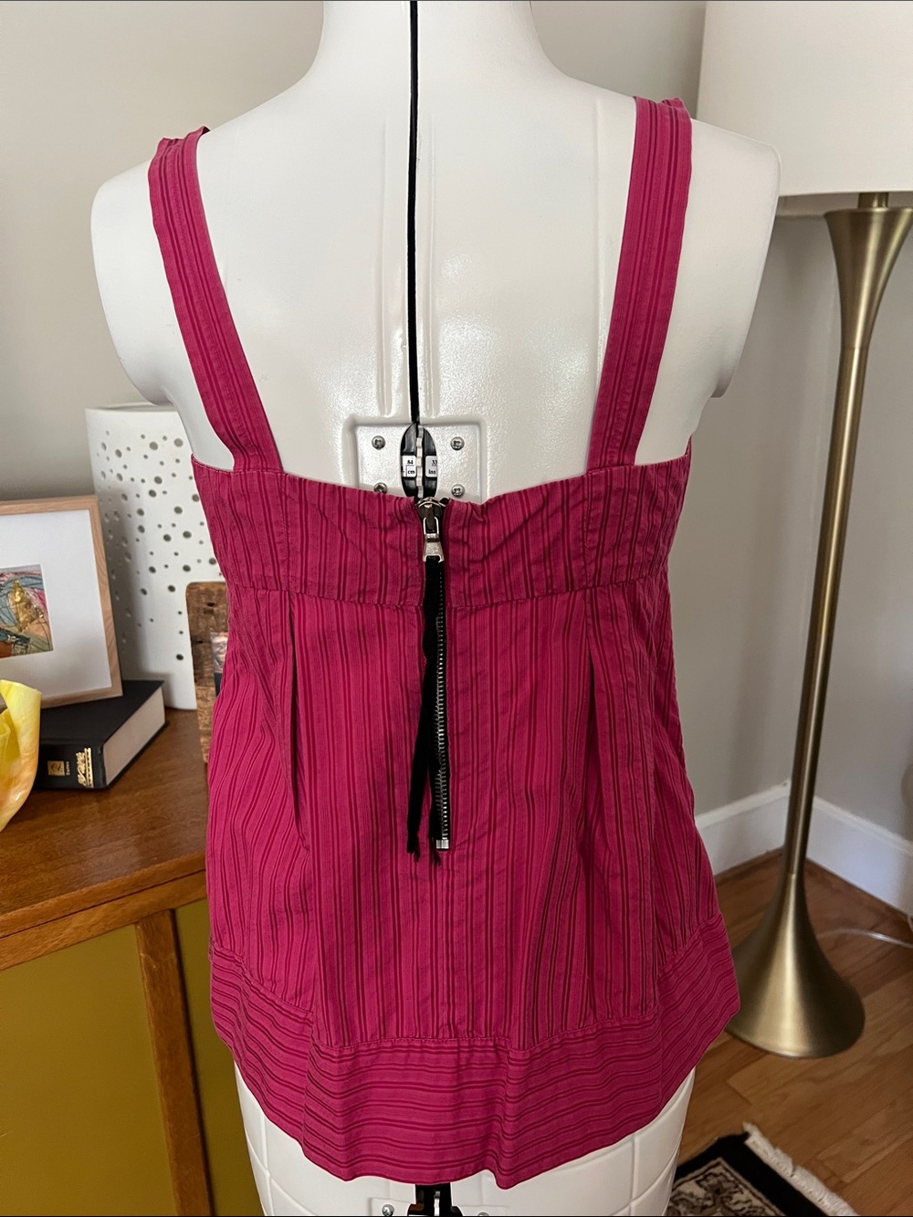 Vintage Y2K Marc by Marc Jacobs Fuchsia Pink Striped Empire Camisole - Picture 4 of 7